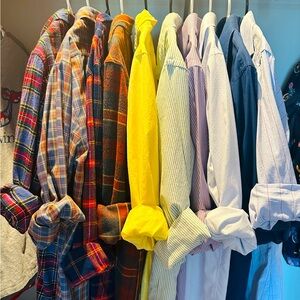 HUGE NAME BRAND MEN’S LONG SLEEVE SHIRT LOT Ralph Lauren Banana Republic Express